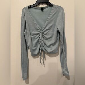 Wild Fable Shimmering Ruched Long Sleeve Top size Medium